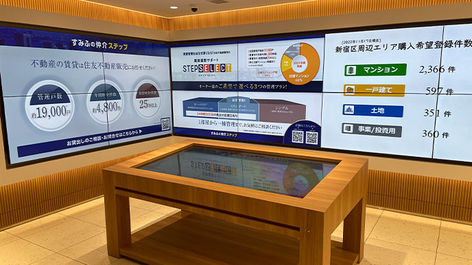 シティテラス板橋蓮根の店頭パネル＆デジタルサイネージ
